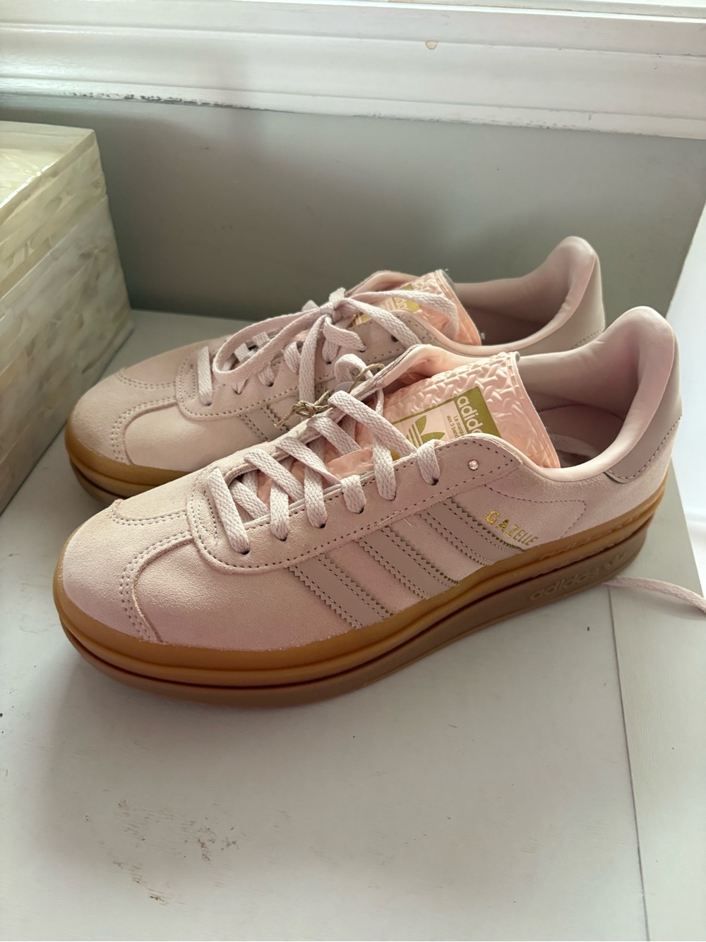adidas Pink Suede Gazelle Sneakers with Gum Sole